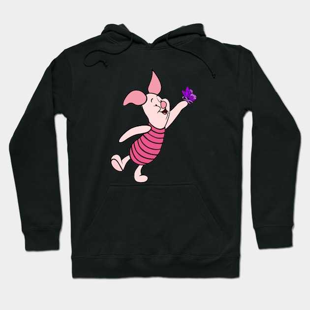 Little Pig with Awareness Ribbon Butterfly (Purple) Hoodie by CaitlynConnor